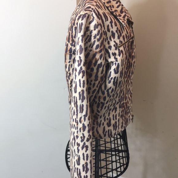 Vintage Sharon Endick Kate PolySuede Crop Leopard Print Jacket in Size M - Picture 7 of 9